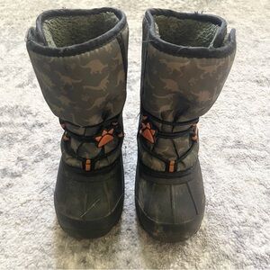 Kids Dinosaur Print Winter Boots